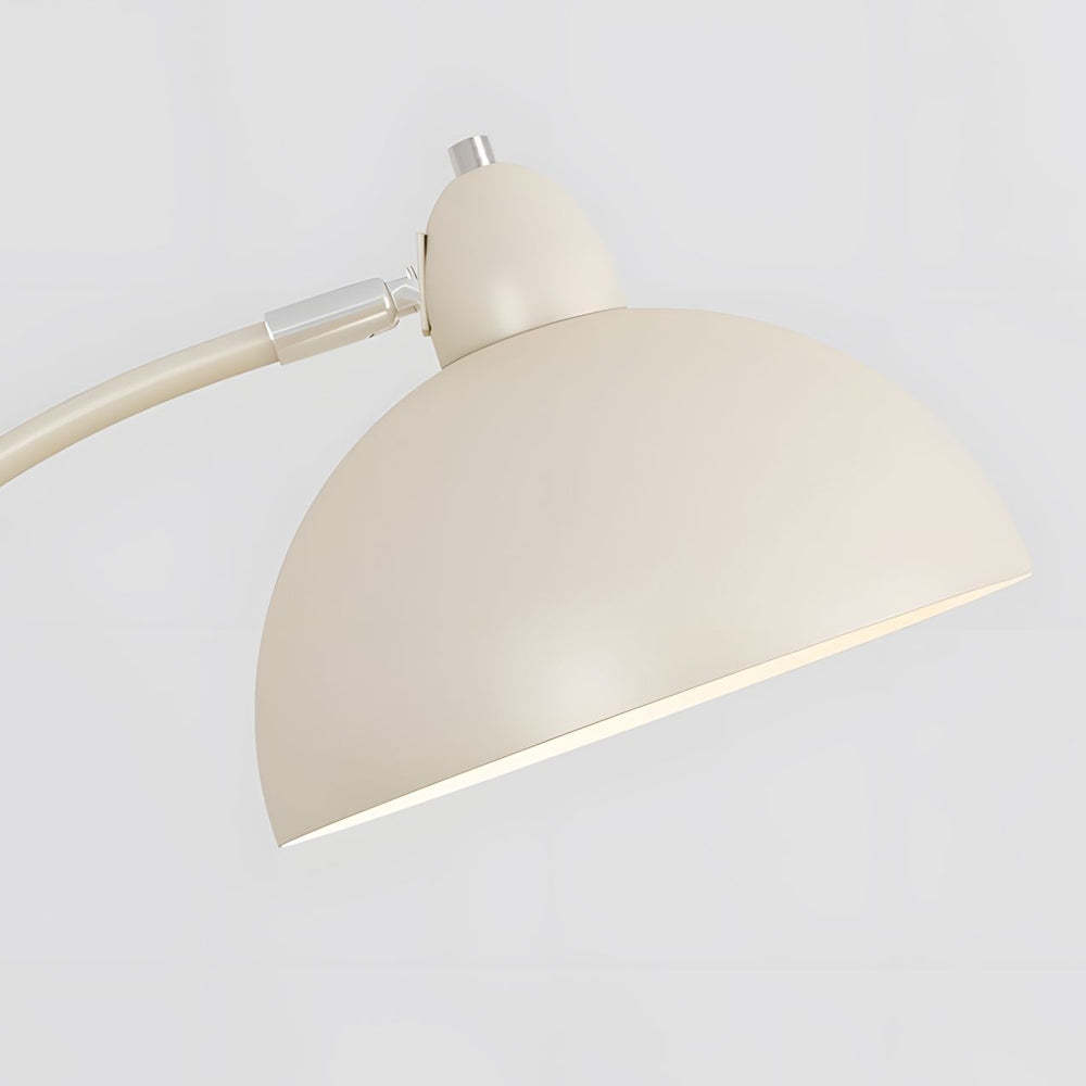 White Task Chrome Arc Floor Lamp with Dome Shade-Lighom