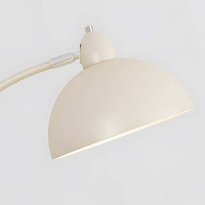 White Task Chrome Arc Floor Lamp with Dome Shade-Lighom