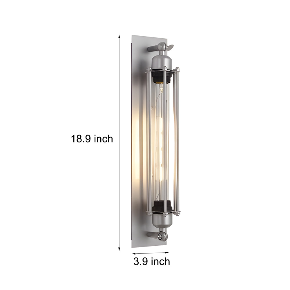 Industrial Vintage Flute Iron 1-Light Wall Lamp - Chrome-Lighom