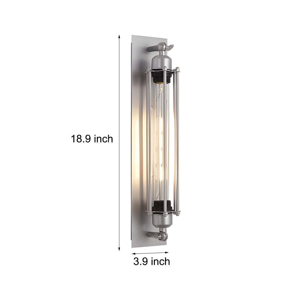 Industrial Vintage Flute Iron 1-Light Wall Lamp - Chrome-Lighom