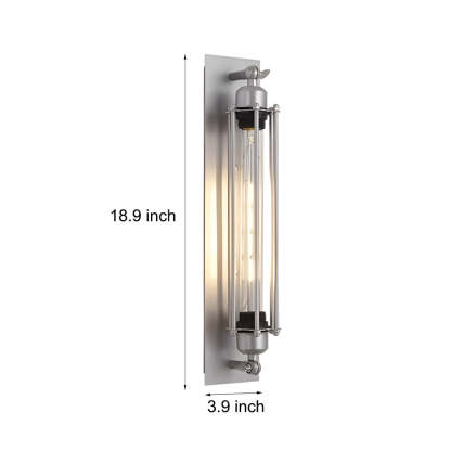 Industrial Vintage Flute Iron 1-Light Wall Lamp - Chrome-Lighom