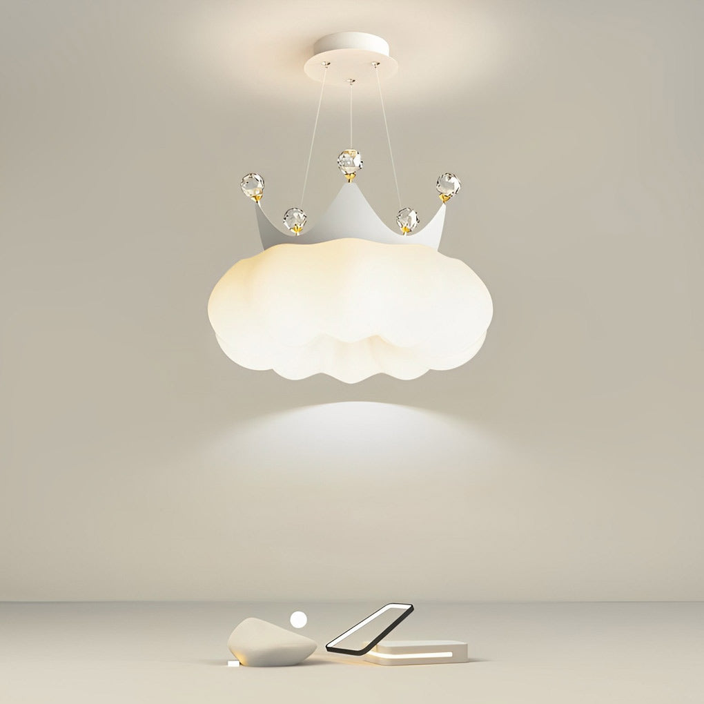 Cloud Crystal Crown LED 3-Step Dimming Modern Chandelier