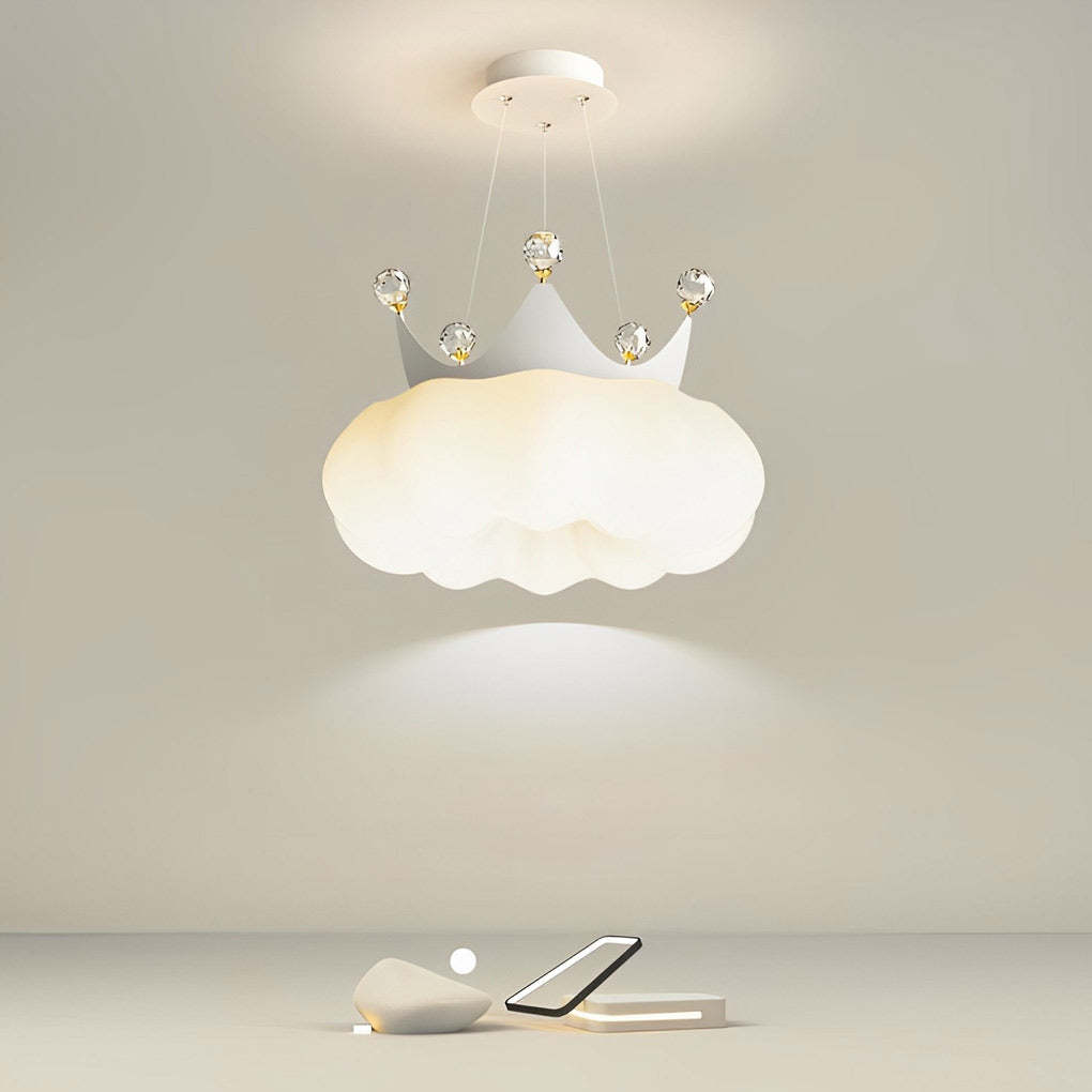 Cloud Crystal Crown LED 3-Step Dimming Modern Chandelier