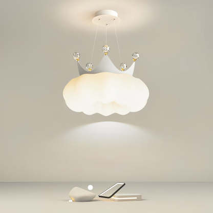 Cloud Crystal Crown LED 3-Step Dimming Modern Chandelier