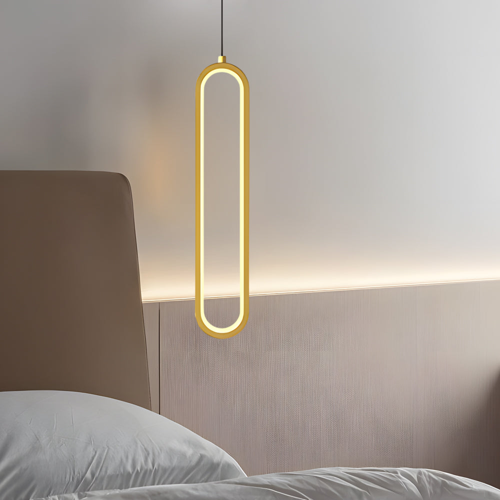 Black aluminum spotlights oval pendant lighting - leather — 15.7" H / Without Spotlight / Matte Black