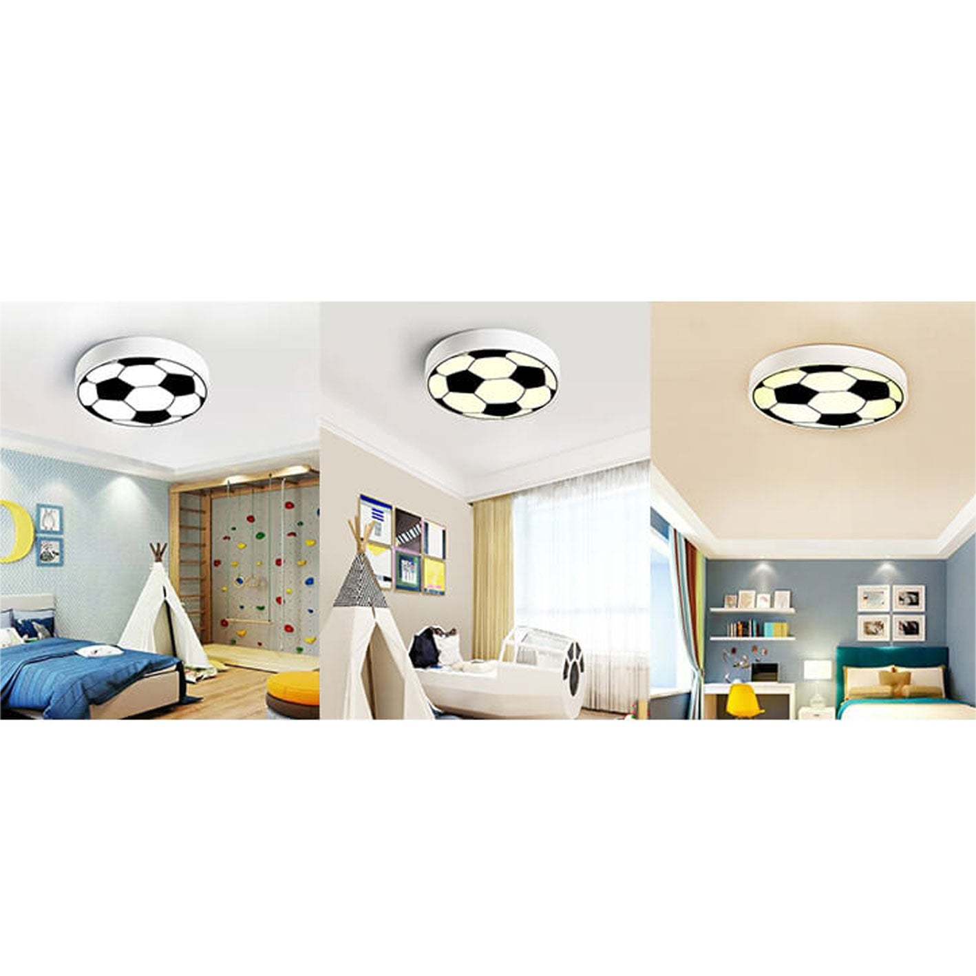 Cartoon Round Football LED Kids Flush Mount Light