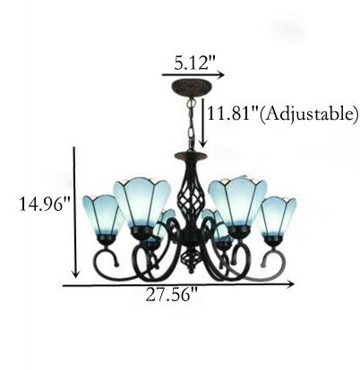 European Tiffany Glass Chandelier
