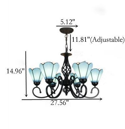 European Tiffany Glass Chandelier