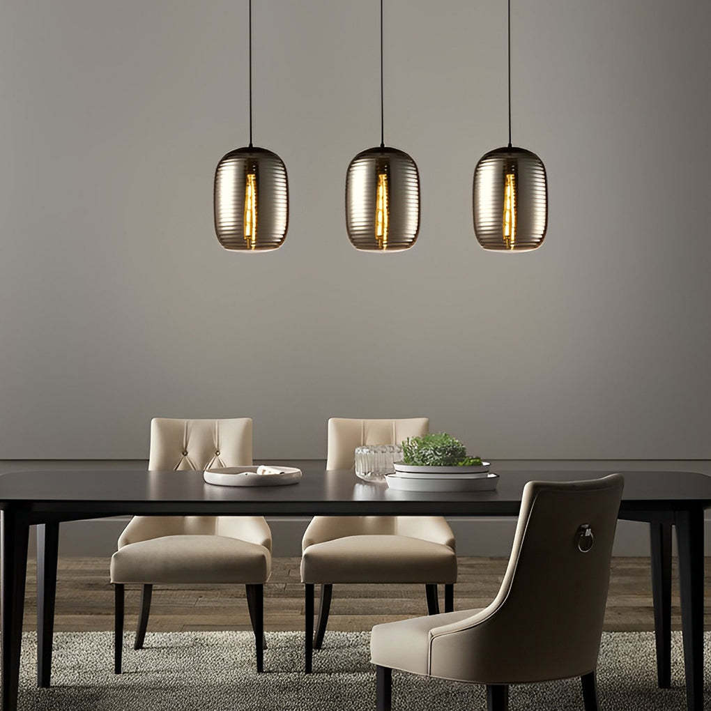Threaded Glass Spiral LED Postmodern Pendant