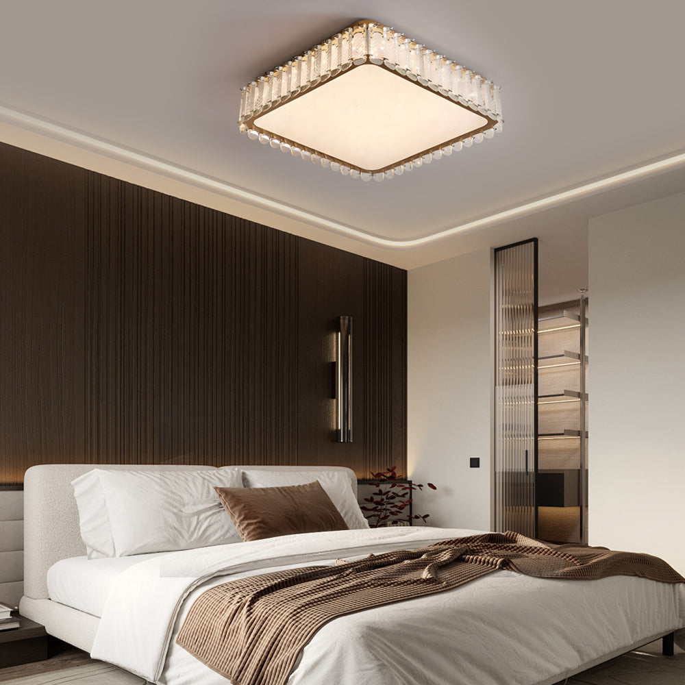 Crystal Frosted Round Square Flush Mount Light