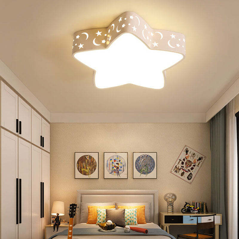 Cartoon Star Shape LED Flush Mount Light
