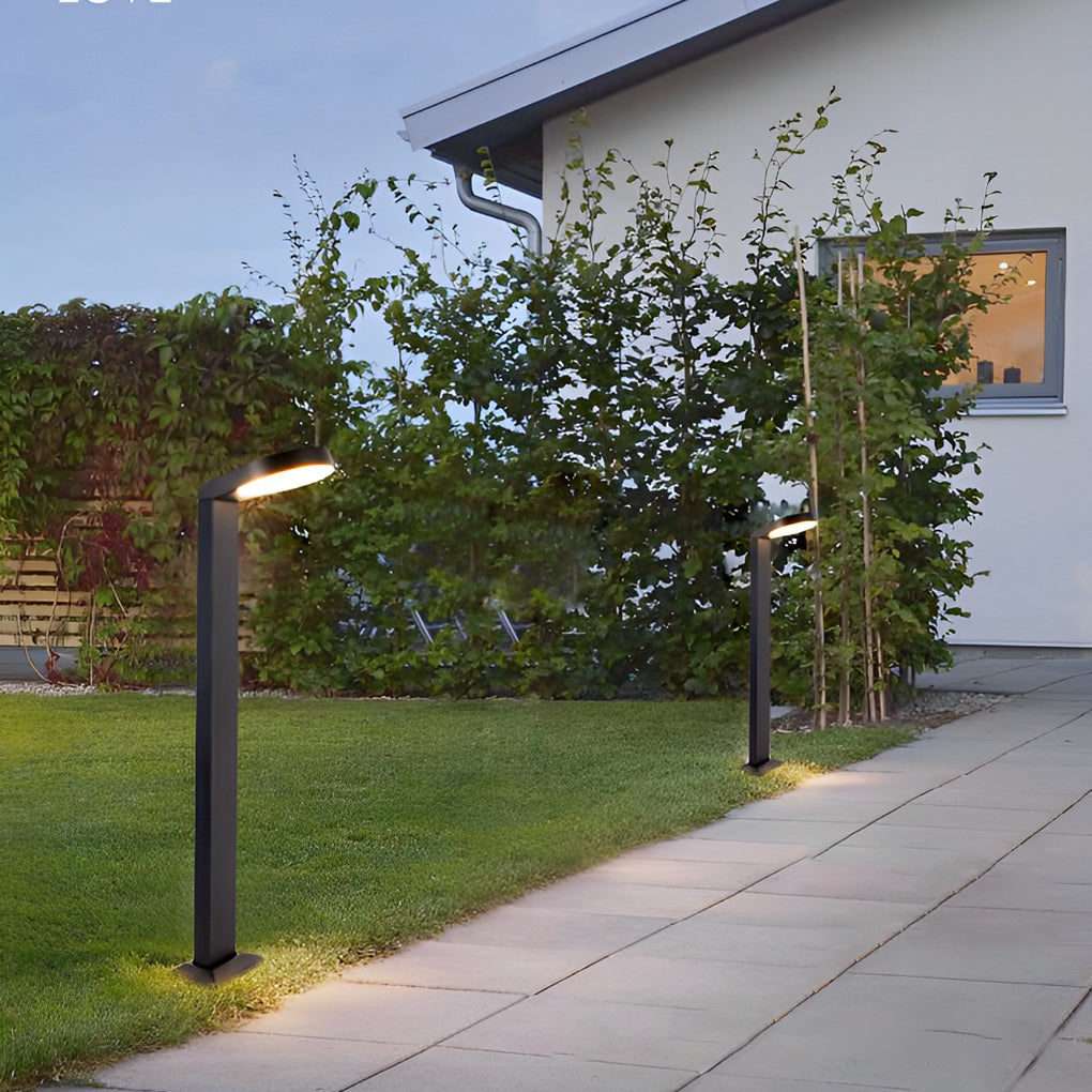 Minimalist Aluminum Waterproof LED Black Modern Lawn Lamp Outdoor Lights-Lighom