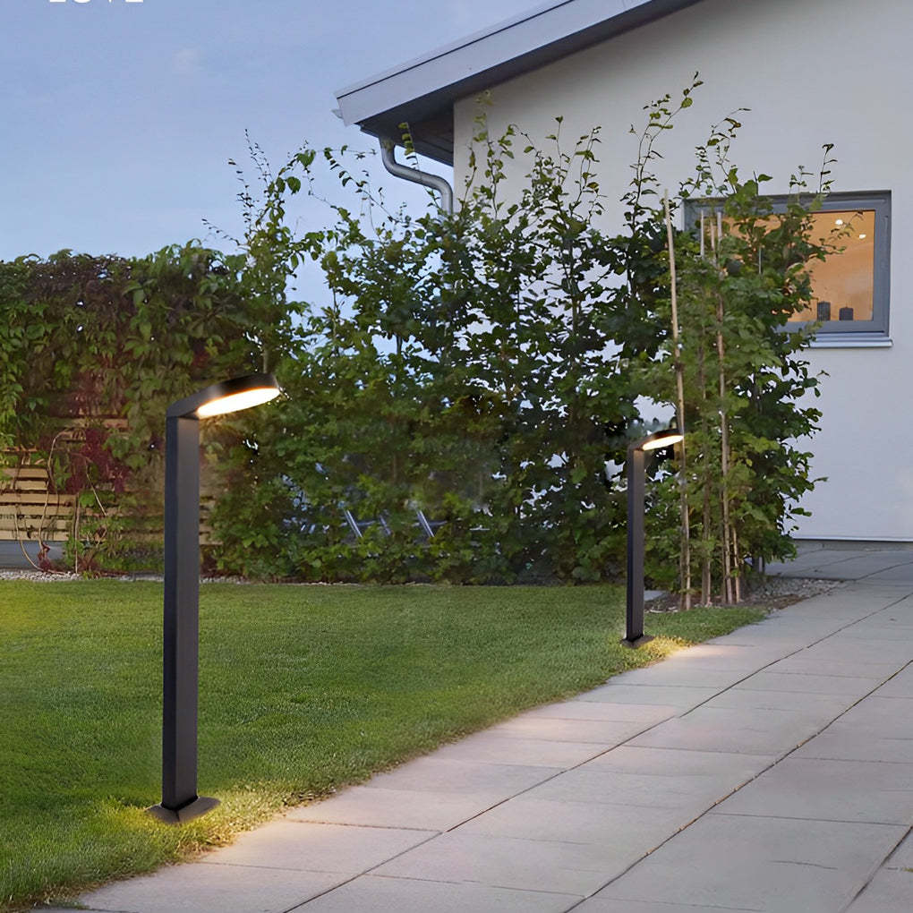 Minimalist Aluminum Waterproof LED Black Modern Lawn Lamp Outdoor Lights-Lighom