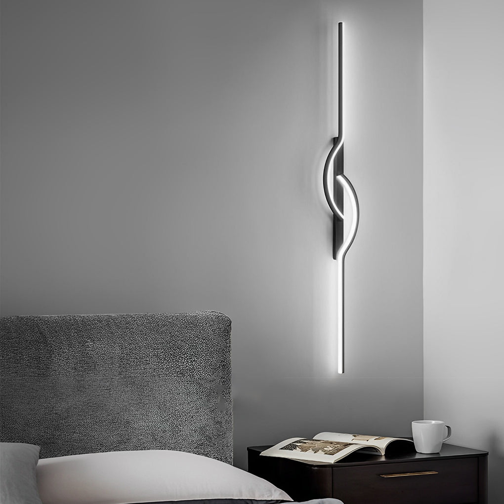 Strip Stepless Dimming Black Modern Wall Lamp — Dimmable