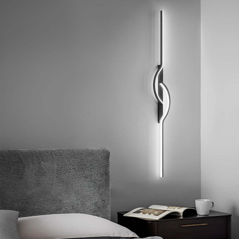 Strip Stepless Dimming Black Modern Wall Lamp — Dimmable