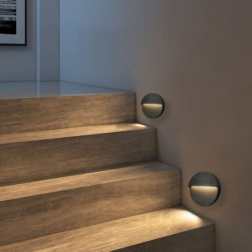 Round Creative Waterproof Stair Lights Outdoor Wall Lights Step Lights Stairway Sconces-Lighom
