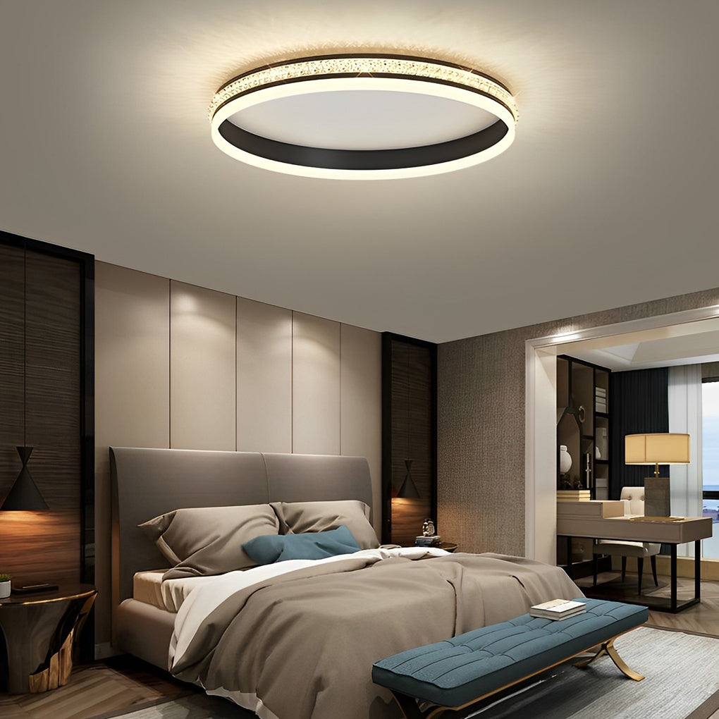 Round Dimmable Remote Modern Ceiling Fixture