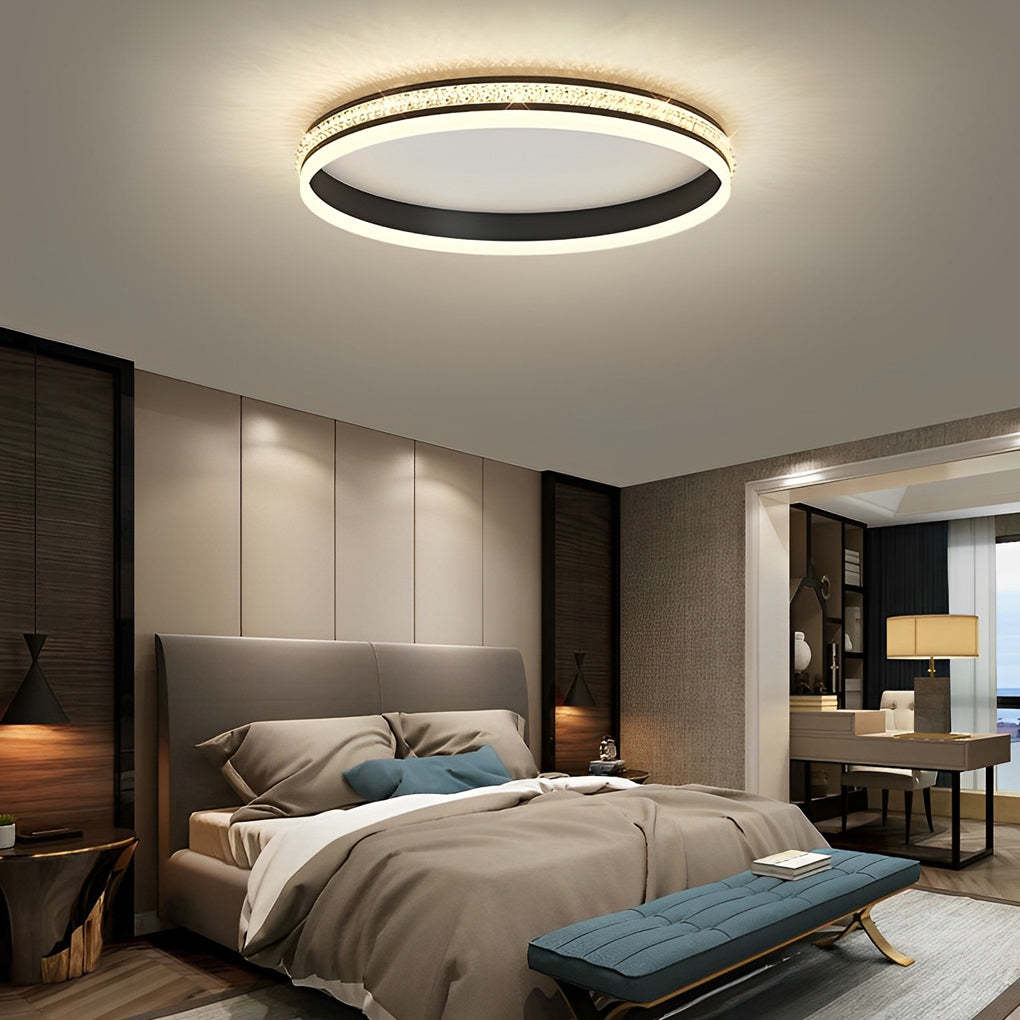 Round Dimmable Remote Modern Ceiling Fixture