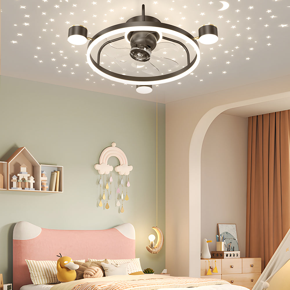 Star Moon Projection 3-Step Modern Fan