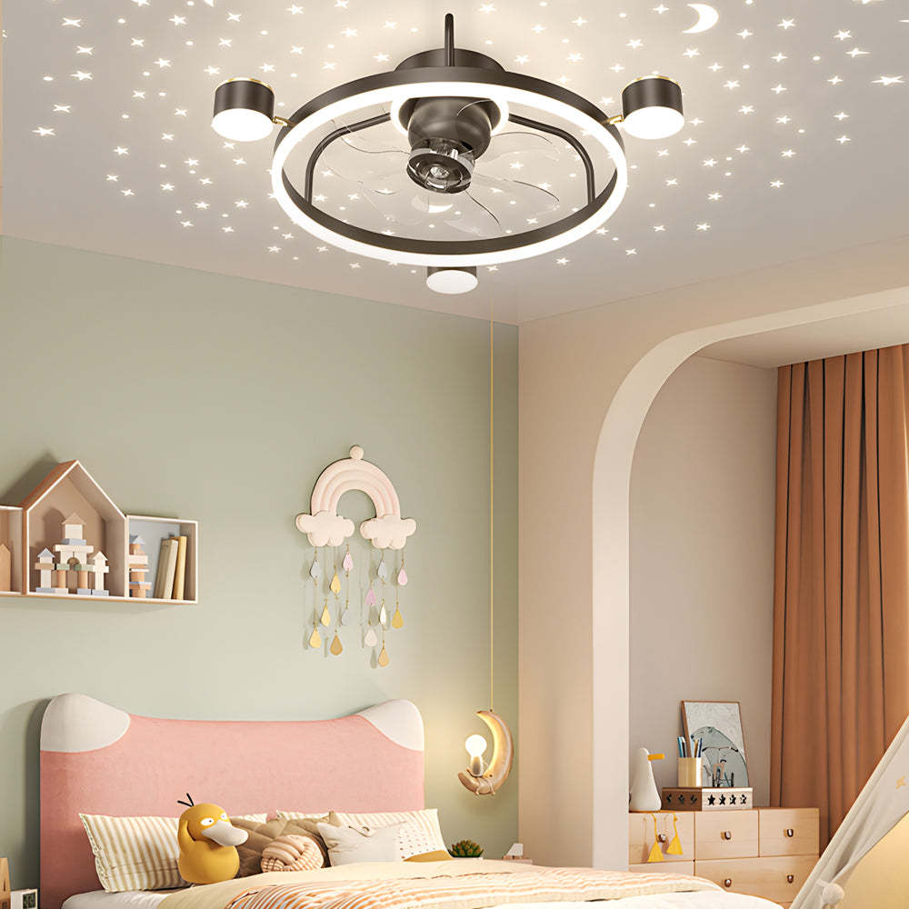 Star Moon Projection 3-Step Modern Fan