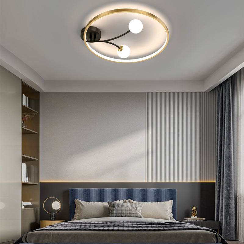 Round 2 Acrylic Ball Flower 3 Step Dimming LED Modern Ceiling Light Fixture-Lighom