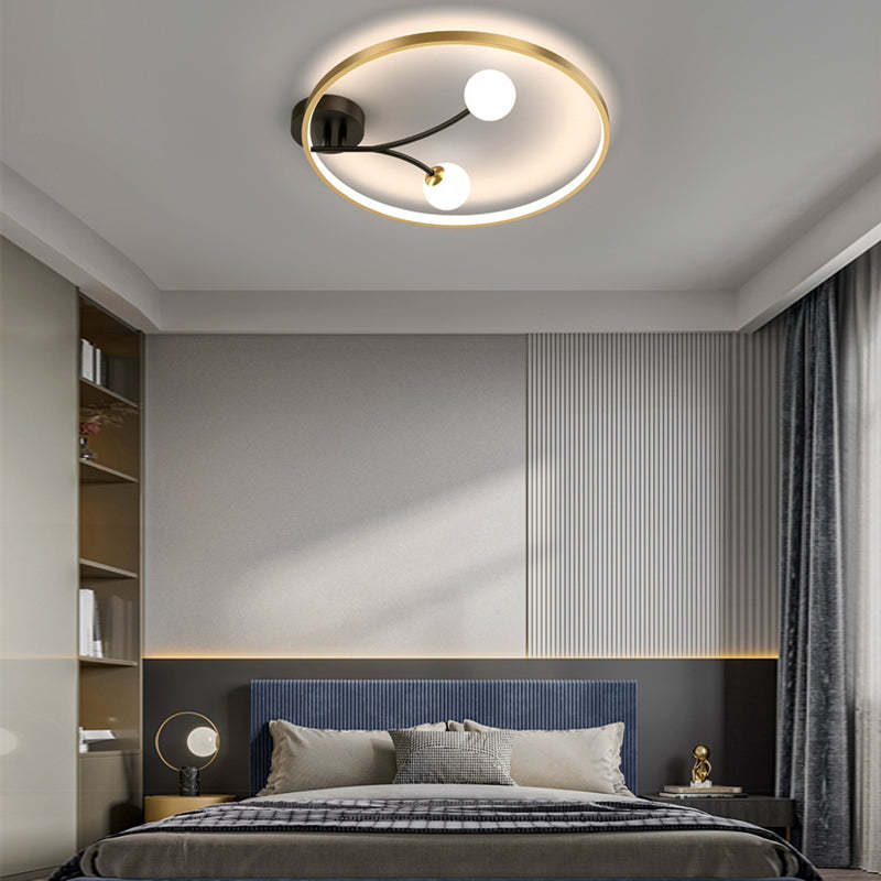 Round 2 Acrylic Ball Flower 3 Step Dimming LED Modern Ceiling Light Fixture-Lighom