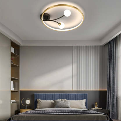 Round 2 Acrylic Ball Flower 3 Step Dimming LED Modern Ceiling Light Fixture-Lighom