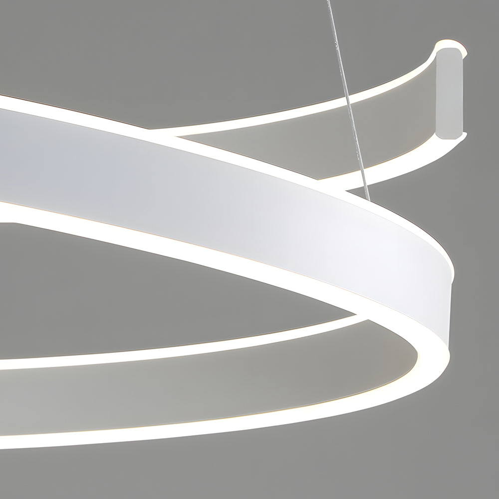 Matte White Twisted Dimmable LED Ring Pendant Lamp