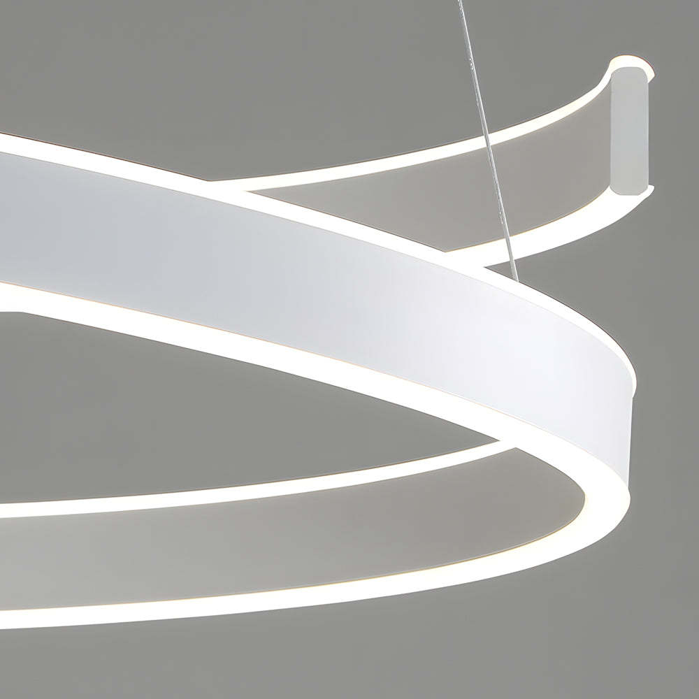 Matte White Twisted Dimmable LED Ring Pendant Lamp