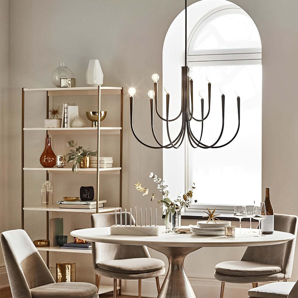 6/9-Light Retro Candle Dimmable LED French Chandelier
