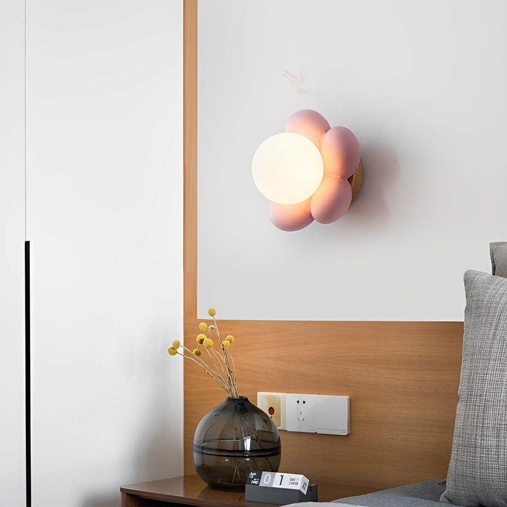 Cute Flower Nordic Bedroom Wall Sconce