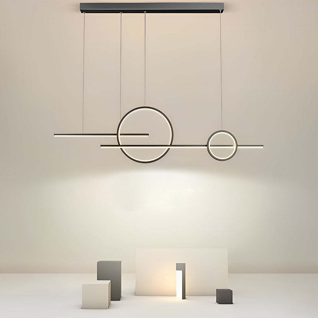 Long Strip Circle Dimmable LED Chandelier