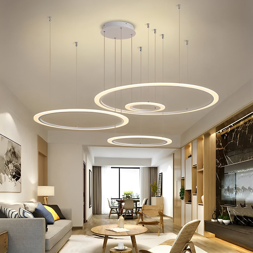 4-Circle Artistic Dimmable LED Modern Pendant