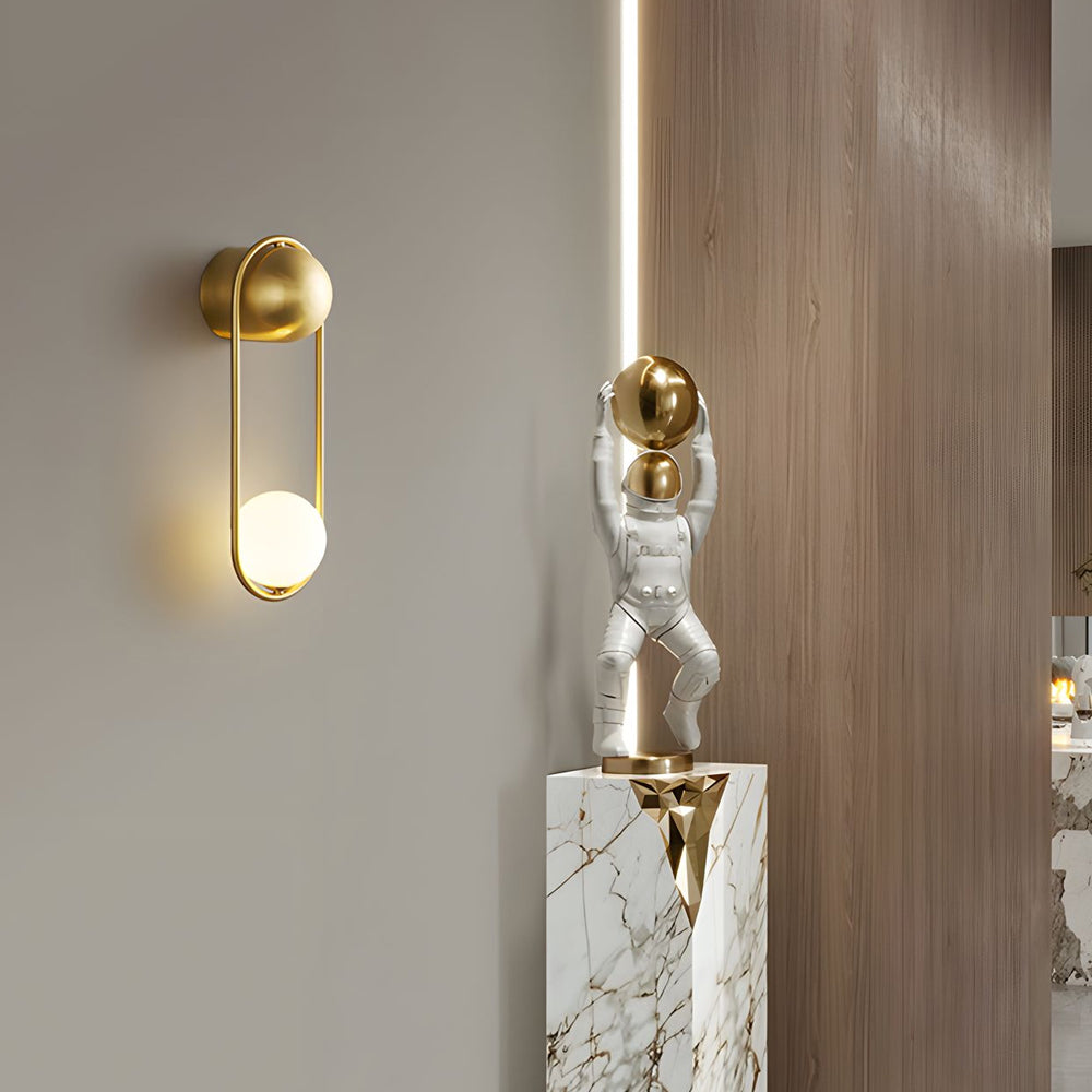 Mila Wall Sconce 1-light Glass Globe Wall Light - Gold/Black-Lighom