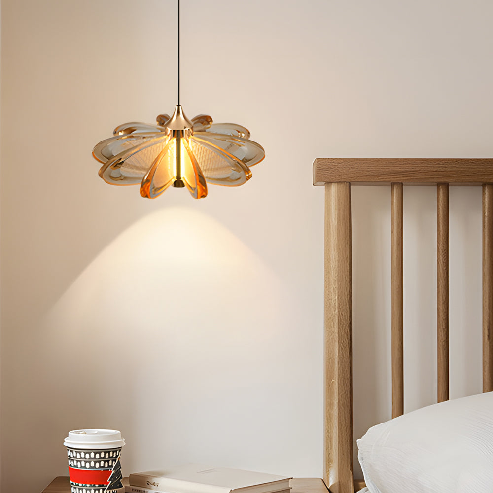 Modern flower brown pendant lighting — Transparent