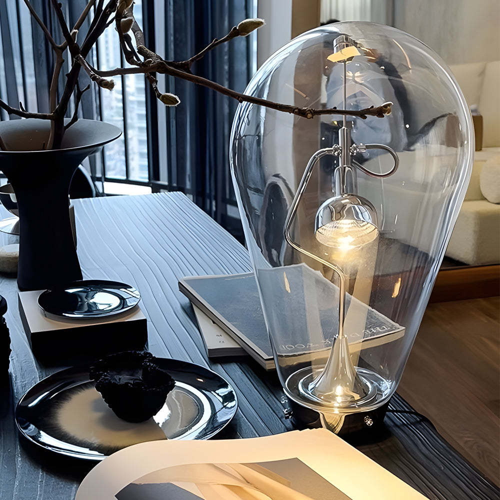 Touch-Dimming Glass Bulb Desk Lamp with Industrial Magnetic Control Design-Lighom