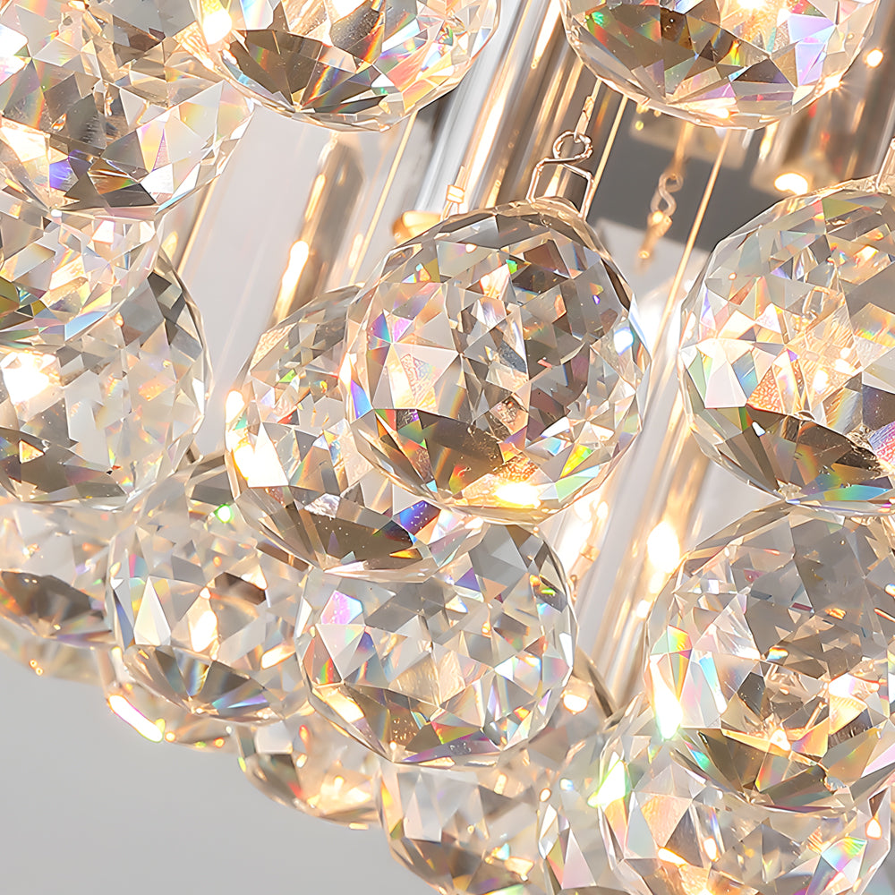 Round Dimmable Modern Crystal Ceiling Light