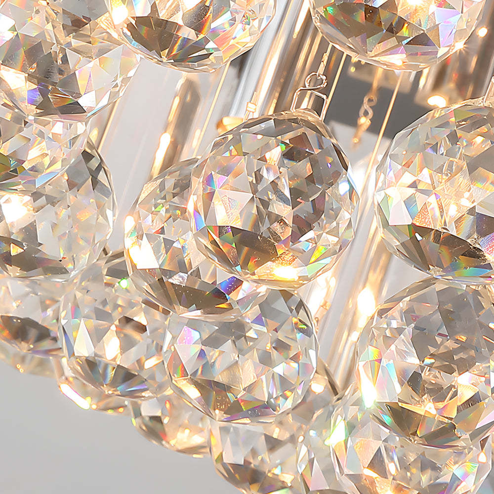 Round Dimmable Modern Crystal Ceiling Light