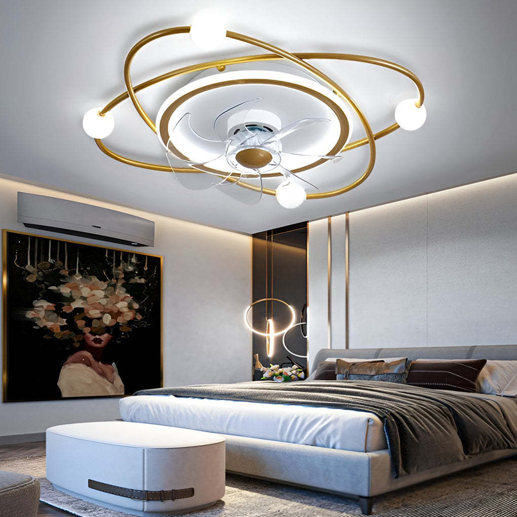 Intelligent Mute Stepless Dimming LED Nordic Fan