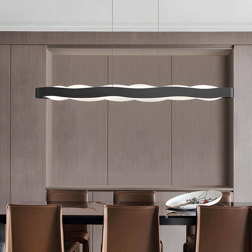 Linear Wavy Round LED Pendant