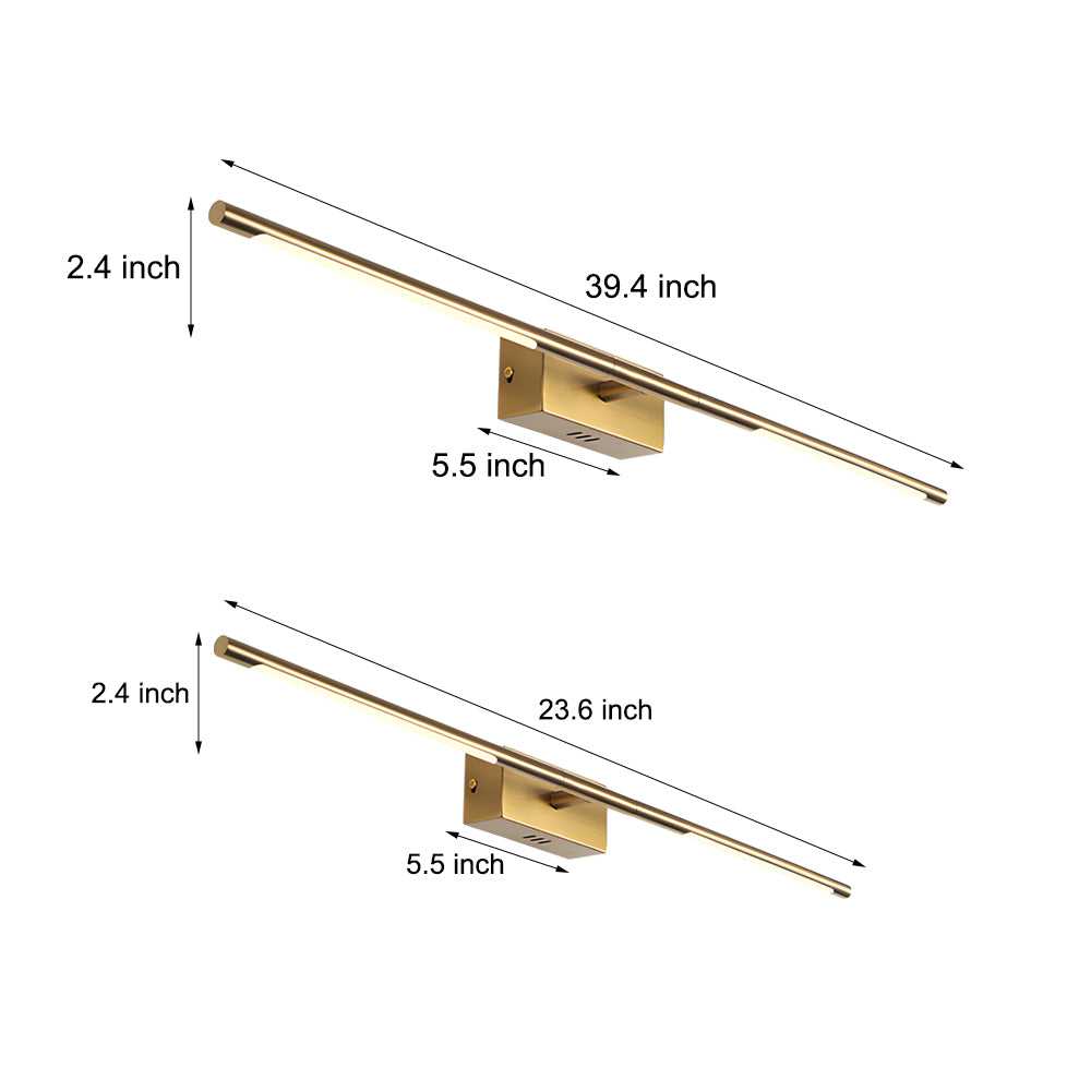 Modern Gold LED Bathroom Vanity Light  ??23.6" & 39.4", Warm & White Light for Stylish Illumination-Lighom