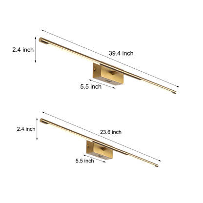Modern Gold LED Bathroom Vanity Light  ??23.6" & 39.4", Warm & White Light for Stylish Illumination-Lighom