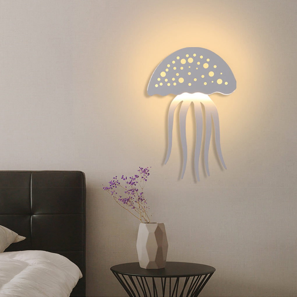 Cartoon Jellyfish White Modern LED Wall Sconce
