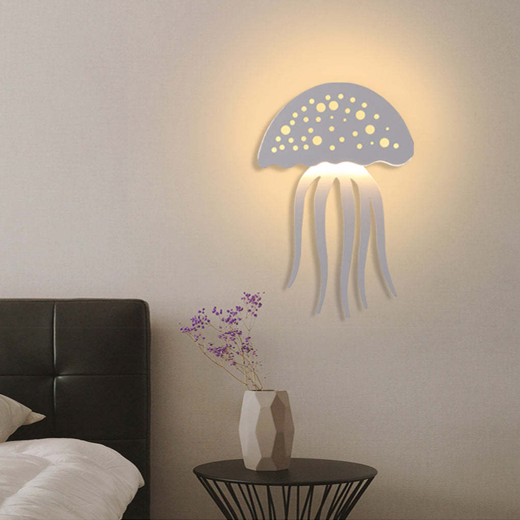 Cartoon Jellyfish White Modern LED Wall Sconce