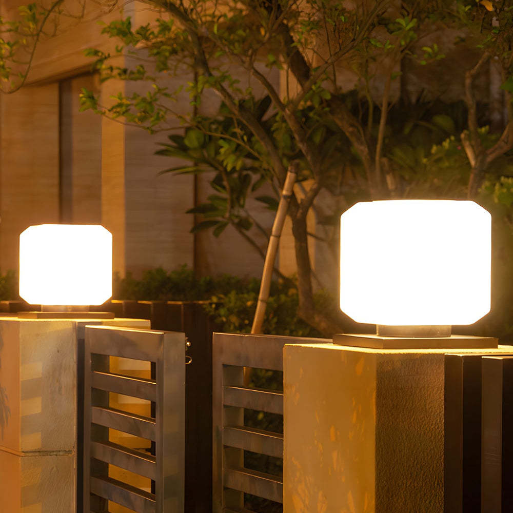 Waterproof Cube Outdoor LED Pier Mount Post Lamp for Garden-Lighom
