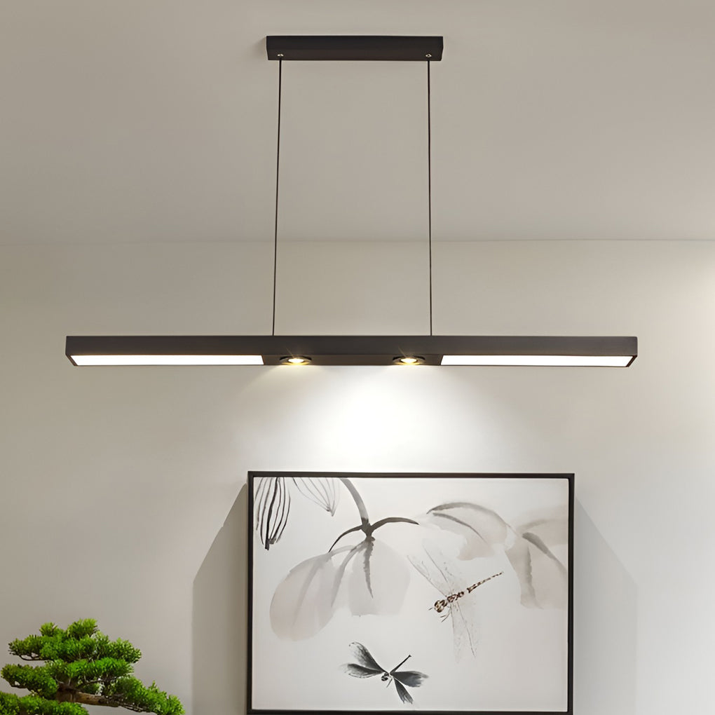 Rectangle Strip LED Black Modern Pendant