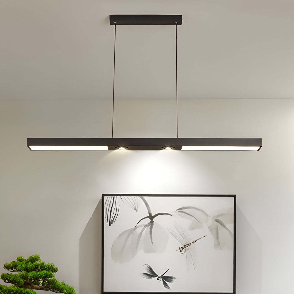 Rectangle Strip LED Black Modern Pendant