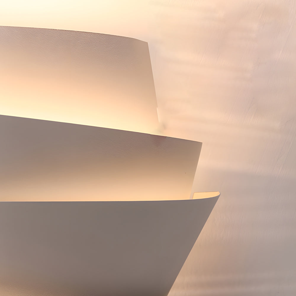 Minimalist Half-Cylinder Iron 2-Light White Wall Sconce