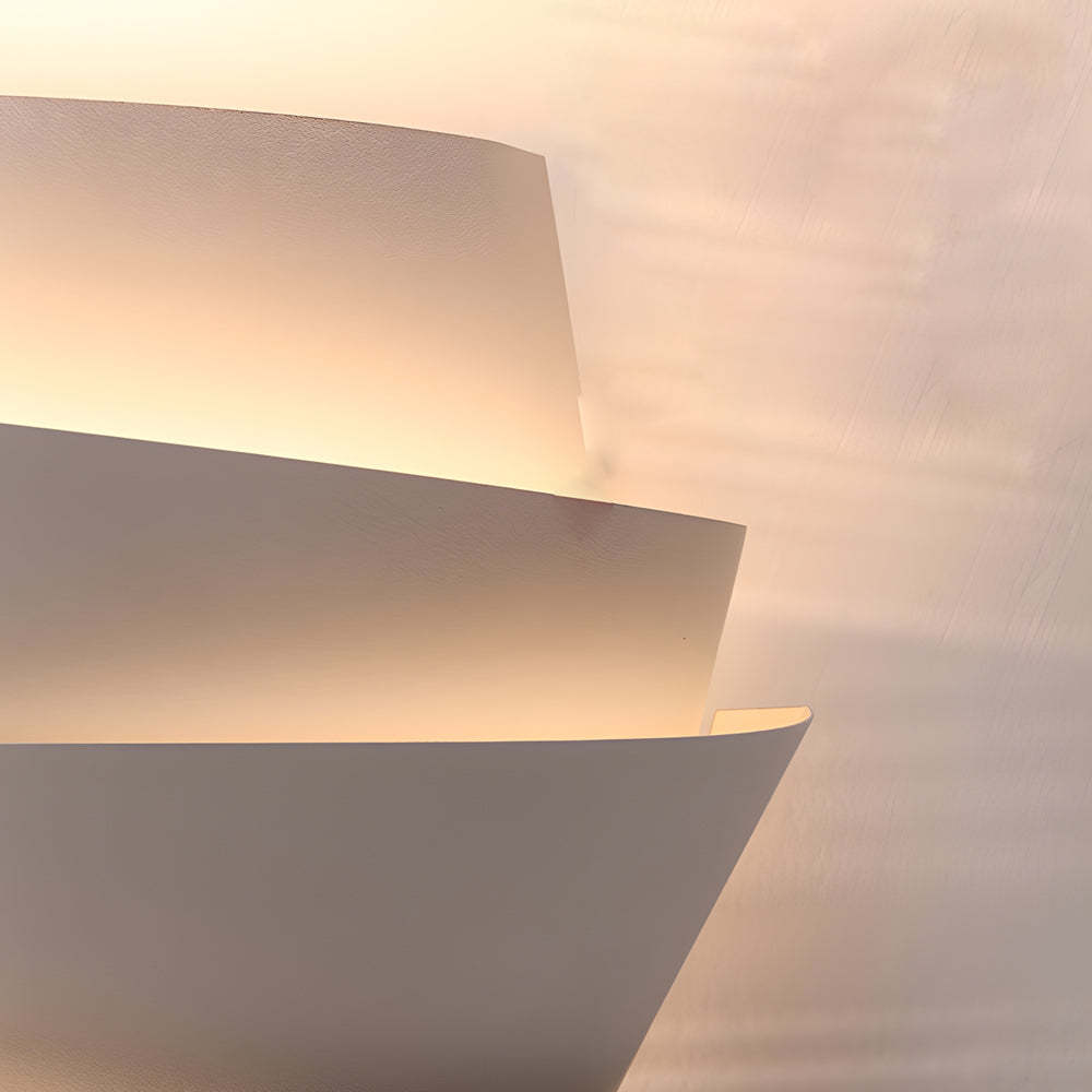 Minimalist Half-Cylinder Iron 2-Light White Wall Sconce