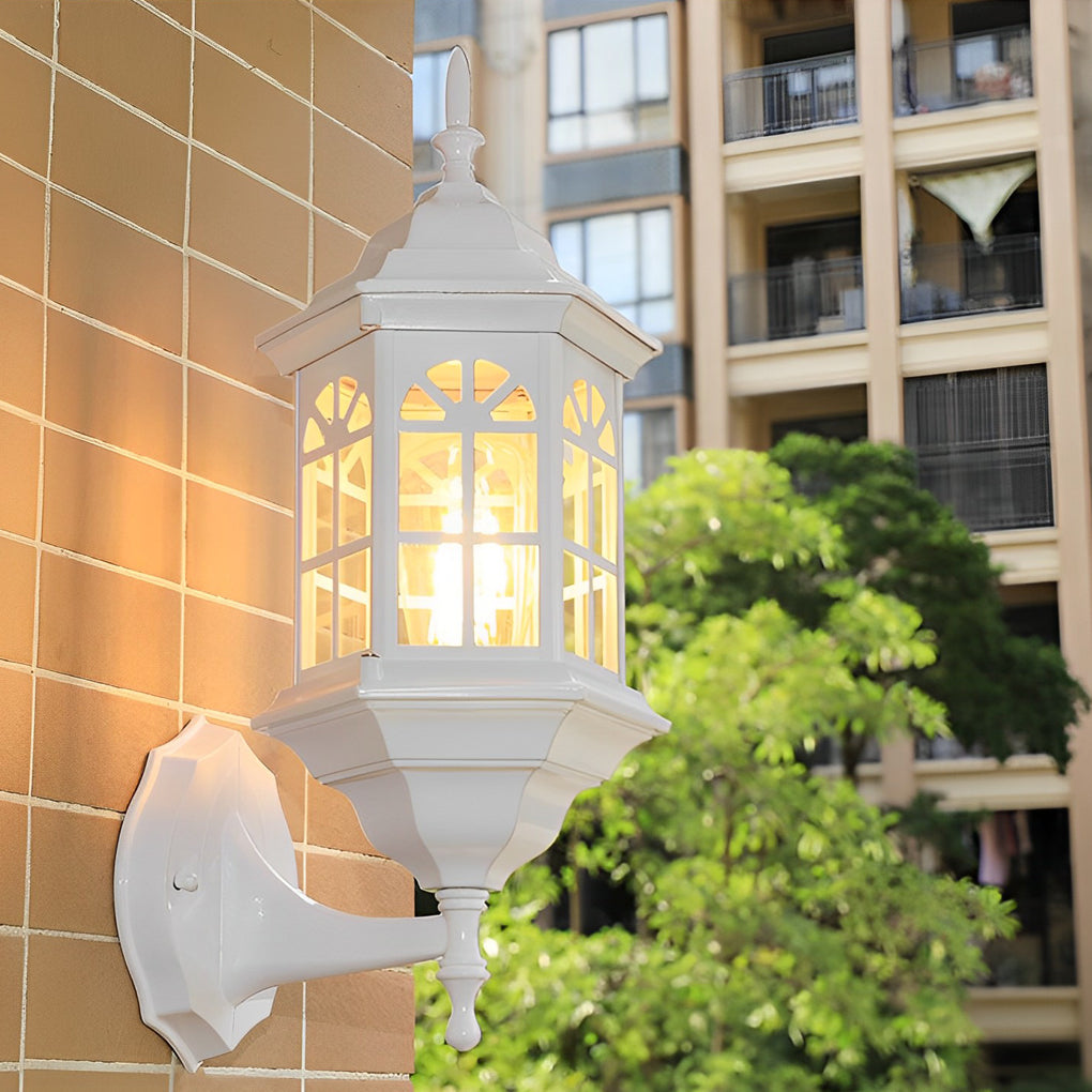 Modern plug-in outdoor wall lighting in glass — White